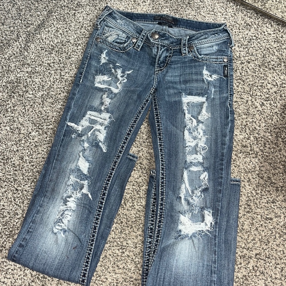 women’s silver jeans